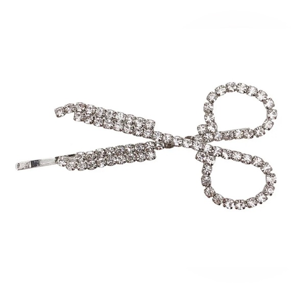 Crystal rhinestones scissors hair accessories. Gold. New in box - Picture 5 of 6